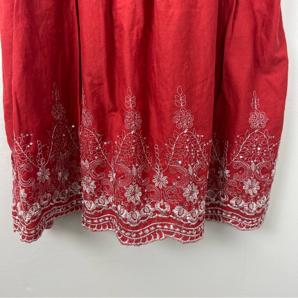 Ultra Pink Women's Red Crochet Mini Dress Embroidered - Picture 2 of 7
